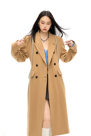 [NAWS] Long hourglass waist woolen coat