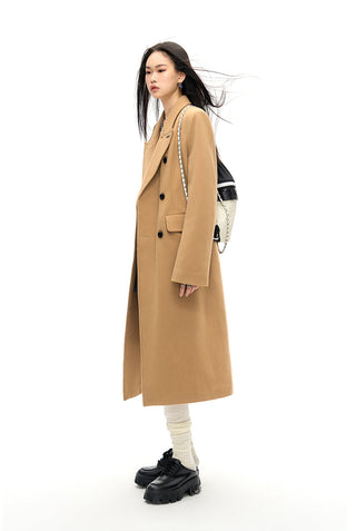[NAWS] Long hourglass waist woolen coat