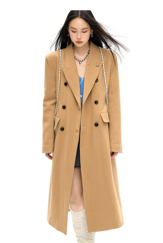 [NAWS] Long hourglass waist woolen coat