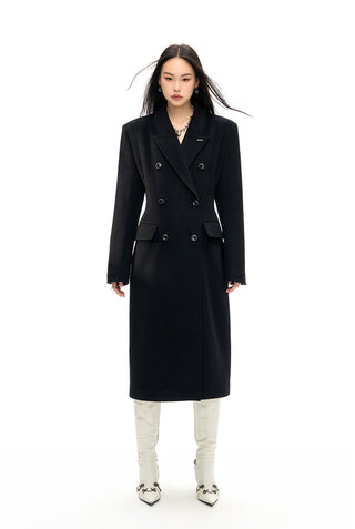 [NAWS] Long hourglass waist woolen coat
