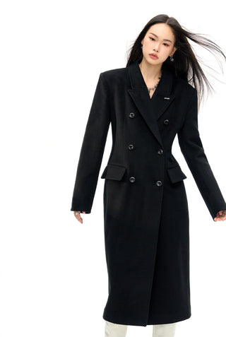 [NAWS] Long hourglass waist woolen coat