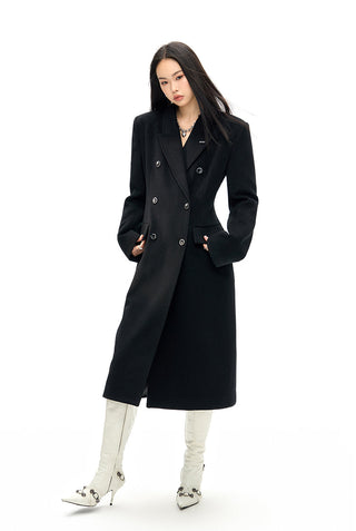 [NAWS] Long hourglass waist woolen coat