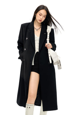 [NAWS] Long hourglass waist woolen coat