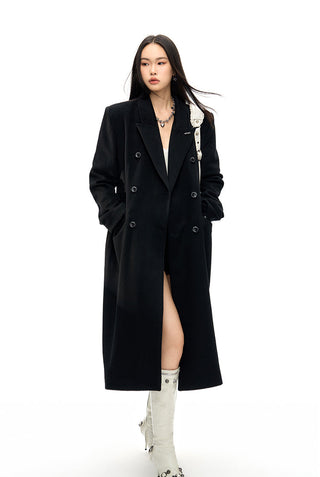[NAWS] Long hourglass waist woolen coat