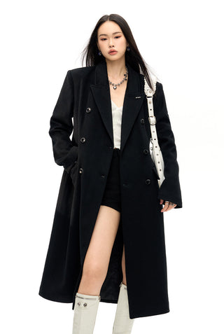 [NAWS] Long hourglass waist woolen coat