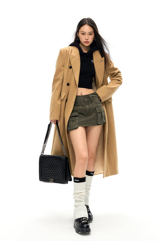 [NAWS] Long hourglass waist woolen coat