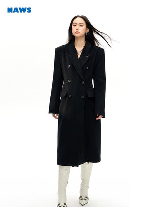 [NAWS] Long hourglass waist woolen coat