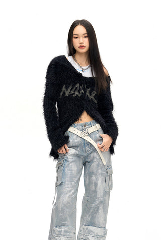 [NAWS] Lapel mink fleece cardigan