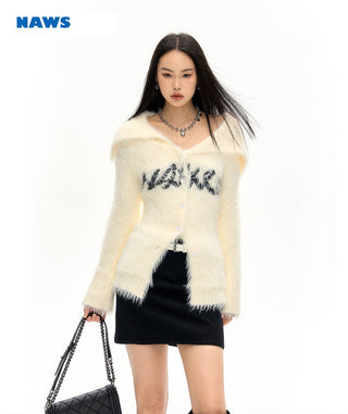 [NAWS] Lapel mink fleece cardigan