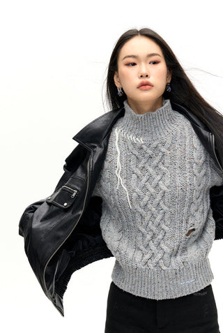 [NAWS] Half-turtleneck wool sweater