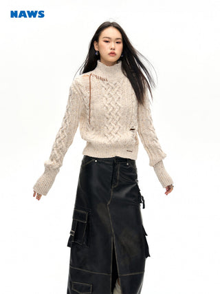 [NAWS] Half-turtleneck wool sweater
