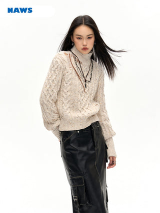 [NAWS] Half-turtleneck wool sweater