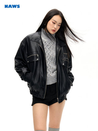 [NAWS] Half-turtleneck wool sweater