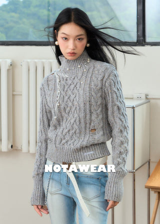 [NAWS] Half-turtleneck wool sweater