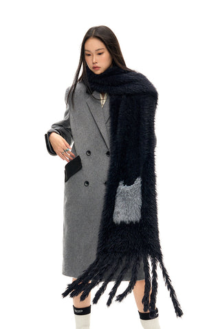 [NAWS] Vintage Color Blocked Woolen Long Coat