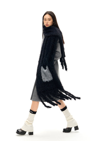 [NAWS] Vintage Color Blocked Woolen Long Coat