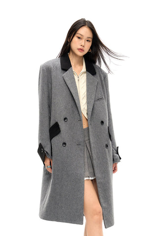 [NAWS] Vintage Color Blocked Woolen Long Coat