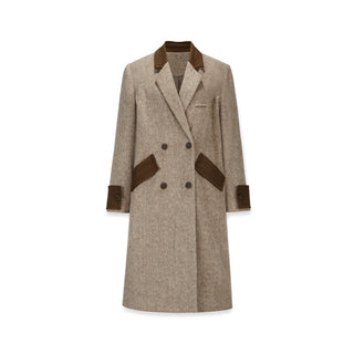 [NAWS] Vintage Color Blocked Woolen Long Coat