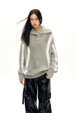 [NAWS] Layered Mink Fleece Loose Sweater