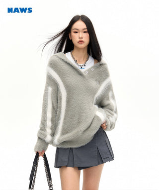 [NAWS] Layered Mink Fleece Loose Sweater