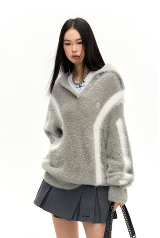 [NAWS] Layered Mink Fleece Loose Sweater
