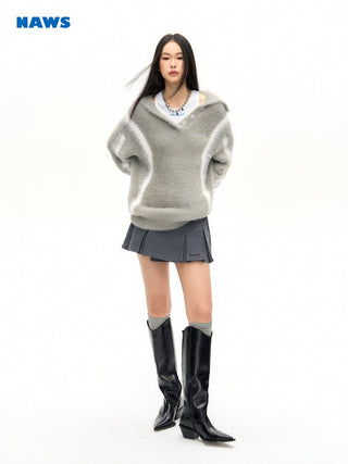 [NAWS] Layered Mink Fleece Loose Sweater