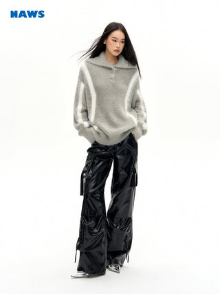 [NAWS] Layered Mink Fleece Loose Sweater