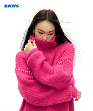 [NAWS] Double-ZIP High Neck Knitted Jacket v1