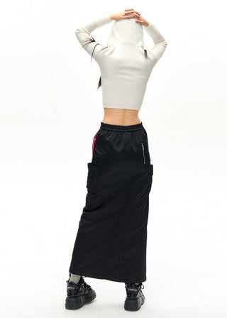 [NAWS] Contrast color zipper skirt
