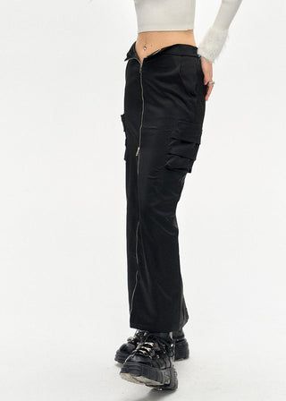 [NAWS] Contrast color zipper skirt