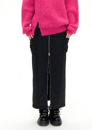 [NAWS] Contrast color zipper skirt