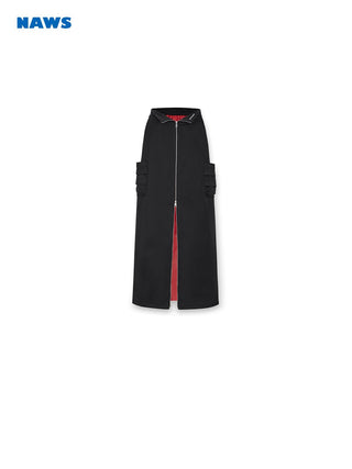 [NAWS] Contrast color zipper skirt