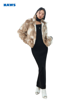 [NAWS] Elegant cross-neck wool knitted dress