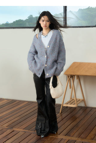 [NAWS] V-neck starry wool cardigan