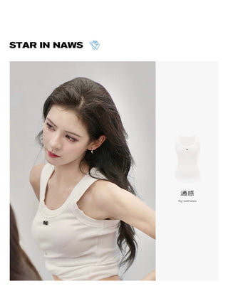 [NAWS] Slim fit high elastic knitted vest