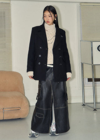 [NAWS] Belted wool overcoat & skirt