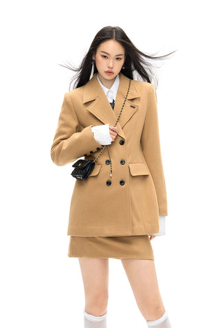 [NAWS] Belted wool overcoat & skirt