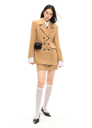 [NAWS] Belted wool overcoat & skirt