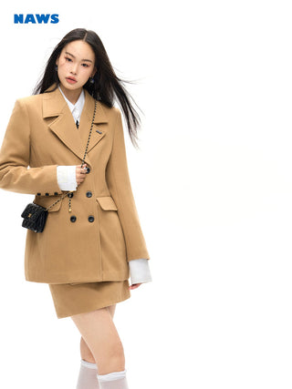 [NAWS] Belted wool overcoat & skirt