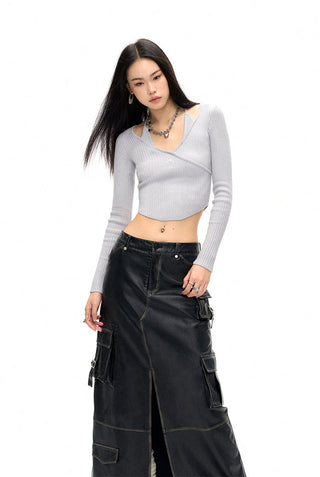 [NAWS] Halter Slim Fit Long Sleeve Knit Cardigan