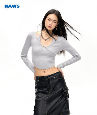 [NAWS] Halter Slim Fit Long Sleeve Knit Cardigan