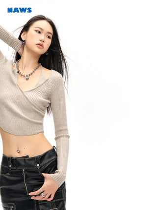[NAWS] Halter Slim Fit Long Sleeve Knit Cardigan