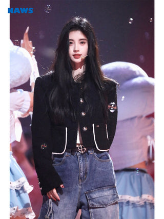 [NAWS] Cropped wool-blend boucl? jacket