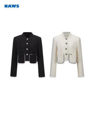 [NAWS] Cropped wool-blend boucl? jacket