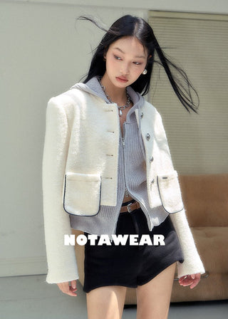 [NAWS] Cropped wool-blend boucl? jacket