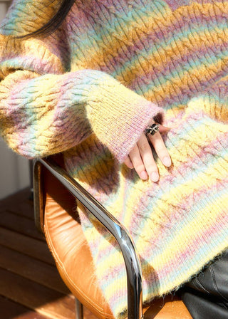 [NAWS] Gradient rainbow striped wool sweater