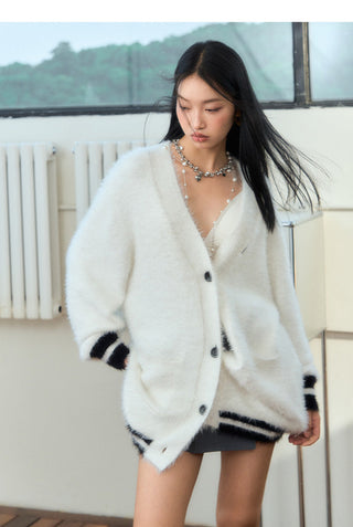 [NAWS] Oversized  mink knitted cardigan