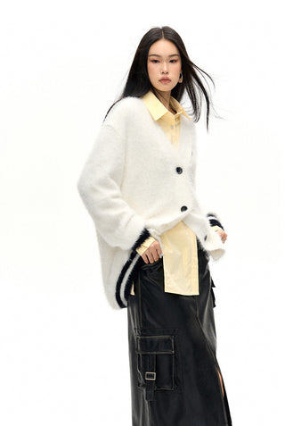 [NAWS] Oversized  mink knitted cardigan