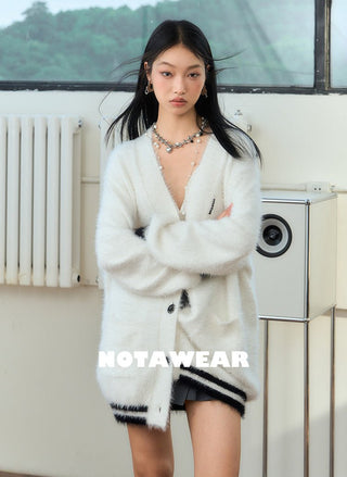 [NAWS] Oversized  mink knitted cardigan