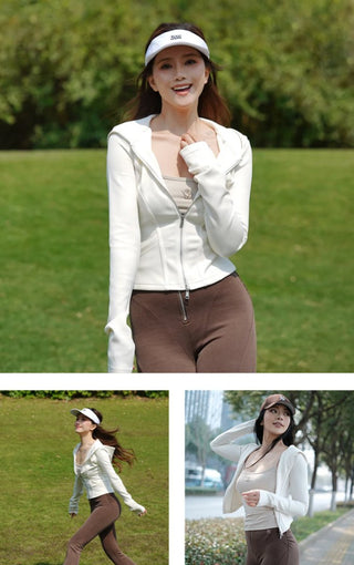 [NAWS] Double Zipper Slim Hooded Top